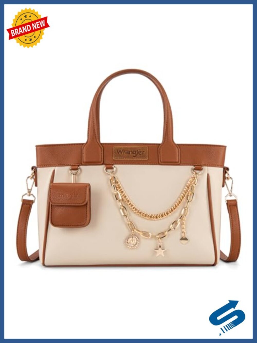 Medium Tote Bag with Detachable Mini Pouch - Vegan Leather